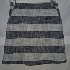 Mini Skirt, A New Day, Sz Sm,  Striped, Navy, White, Woven, Elastic Waist